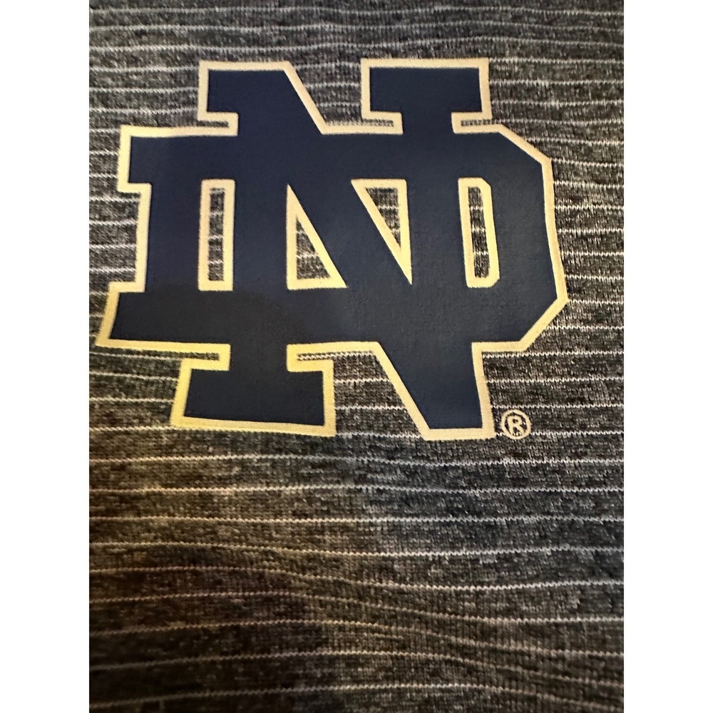 Colosseum Notre Dame Fighting Irish Mens XXL Grey Striped 1/4 Zip Pullover Jckt